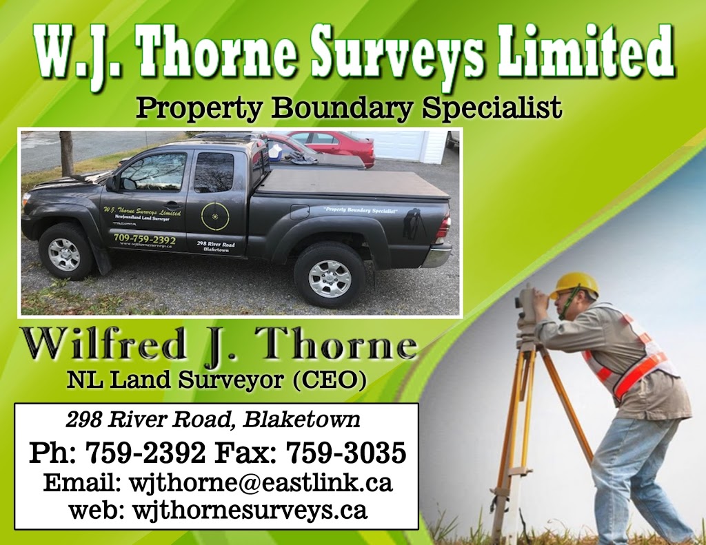 Thorne W J Surveys Limited | 298 River Rd, Blaketown, NL A0B 1C0, Canada | Phone: (709) 759-2392