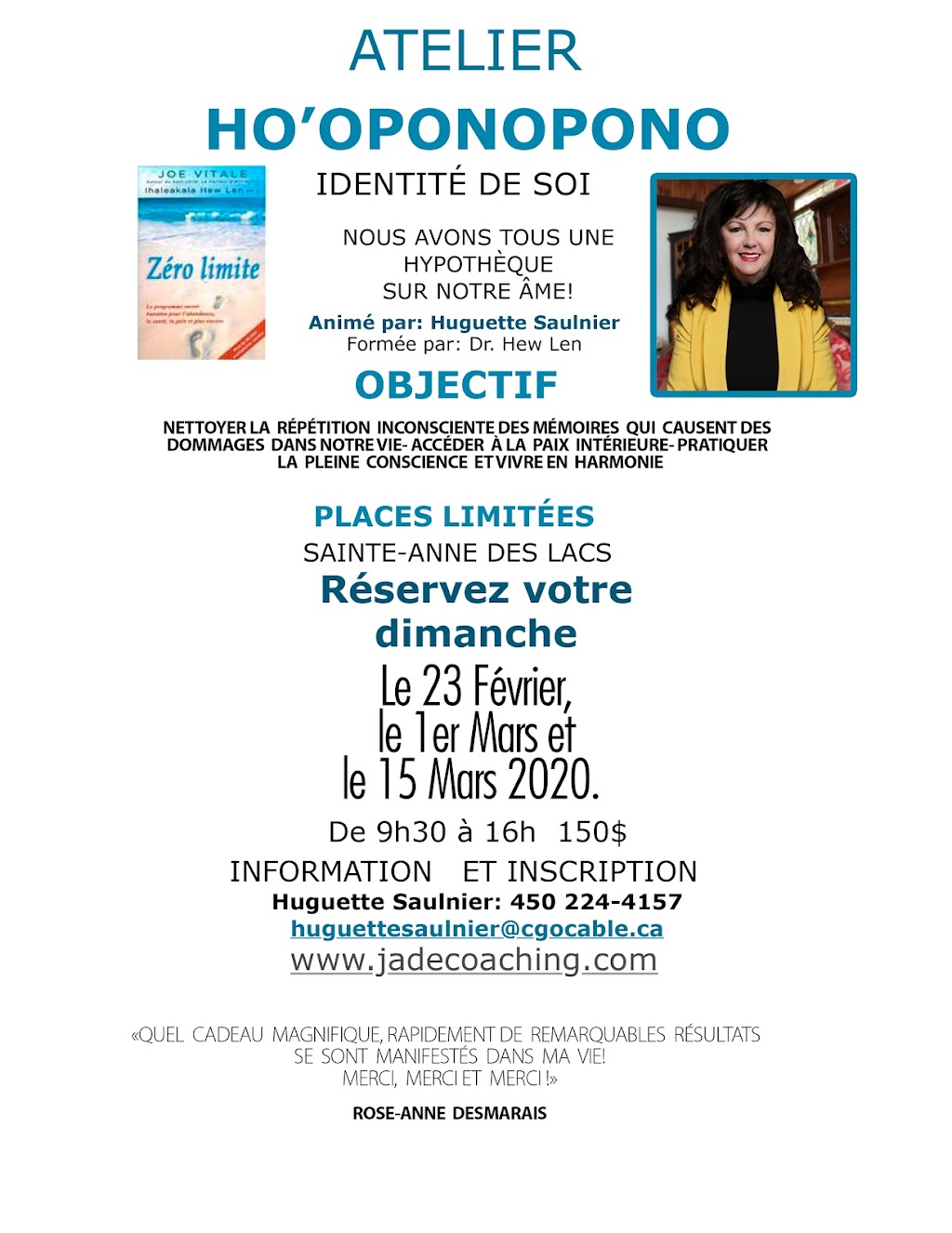 Huguette Saulnier, Coach De Vie | 50 Chem. Fournel, Sainte-Anne-des-Lacs, QC J0R 1B0, Canada | Phone: (450) 224-4157