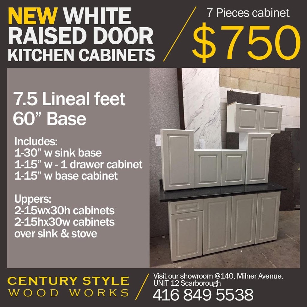 CENTURY STYLE KITCHENS | 140 Milner Ave unit 12, Scarborough, ON M1S 3R3, Canada | Phone: (416) 849-5538