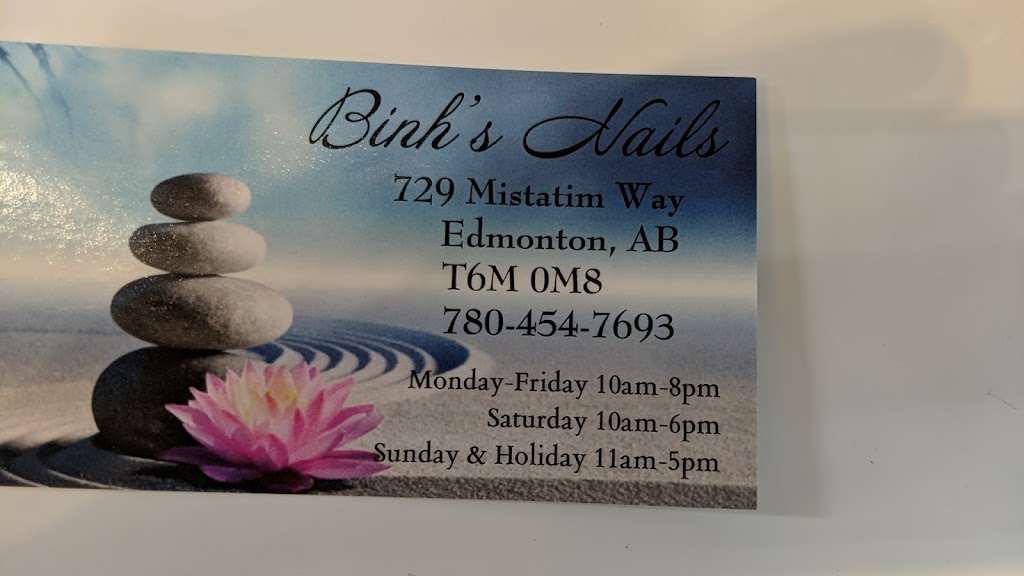 Binhs Nails Northwest Crossing | 729 Mistatim Way NW, Edmonton, AB T6M 0M8, Canada | Phone: (780) 454-7693