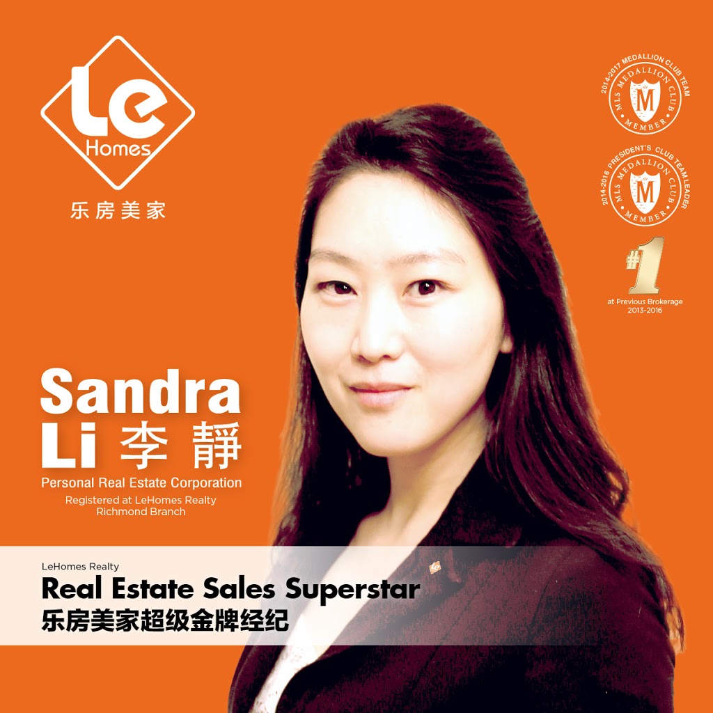 Sandra Li - LeHomes Realty | 3-7100 River Rd, Richmond, BC V6X 1X5, Canada | Phone: (778) 322-7286