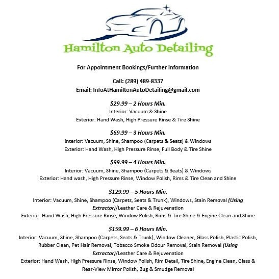 Hamilton Auto Detailing | 95 Sundance Cres, Hannon, ON L0R 1P0, Canada | Phone: (289) 489-8337