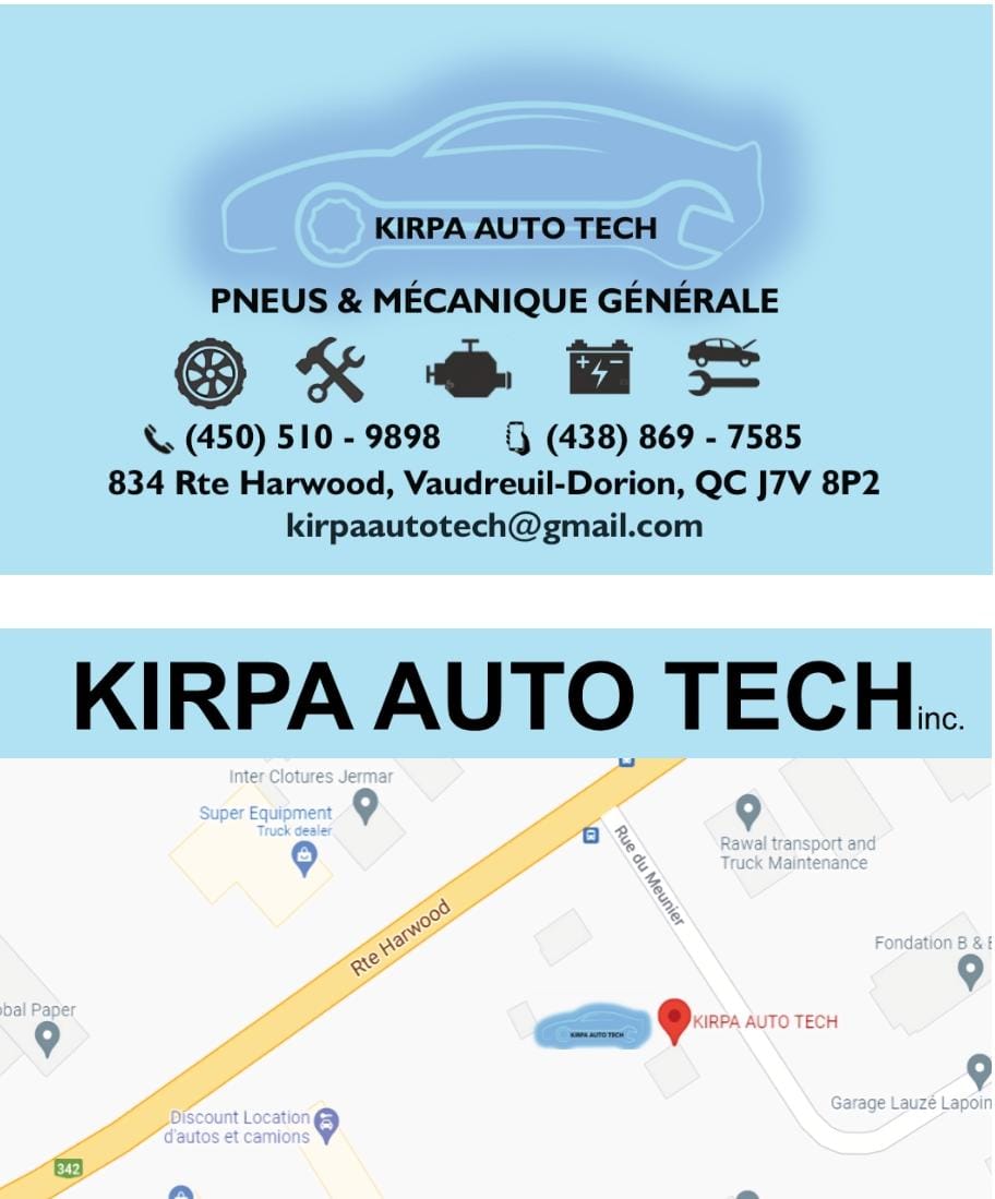 KIRPA AUTO TECH | 834 Rte Harwood, Vaudreuil-Dorion, QC J7V 8P2, Canada | Phone: (438) 869-7585