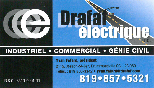 Drafaf Électrique Inc. | 2115 Rue Joseph-St-Cyr, Drummondville, QC J2C 0B9, Canada | Phone: (819) 857-5321