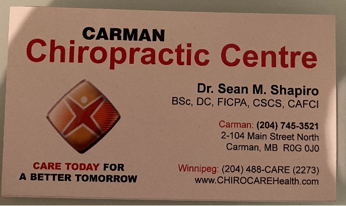 Carman Chiropractic Centre | 104 Main St S Unit 2, Carman, MB R0G 0J0, Canada | Phone: (204) 745-3521