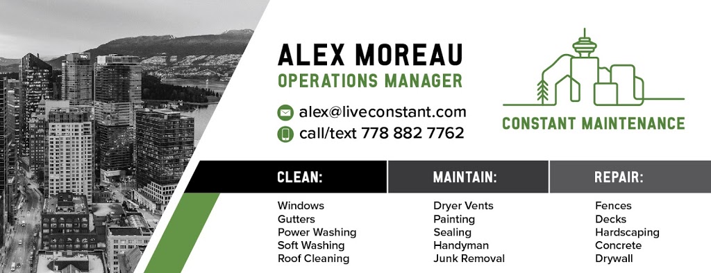 Constant Maintenance Ltd. | 2850 McGill St, Vancouver, BC V5K 1H6, Canada | Phone: (778) 882-7762