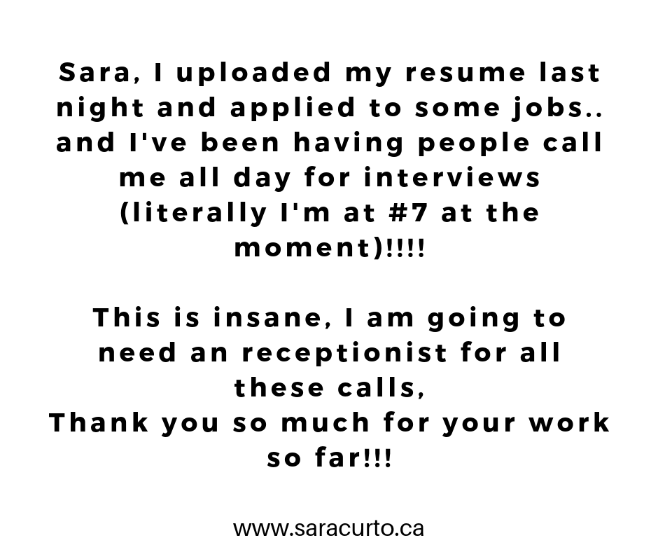 Sara Curto - Career Management Specialist | 5110 Fairview St, Burlington, ON L7L 7H6, Canada | Phone: (905) 484-9953