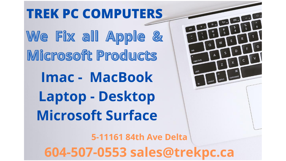 Trek PC Delta - Computer Repair - iMac, MacBook, Windows Repair | 11161 84 Ave #5, Delta, BC V4C 2K4, Canada | Phone: (604) 507-0553