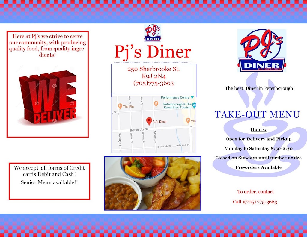 P.J.s Diner on Sherbrooke | 250 Sherbrooke St Unit 6, Peterborough, ON K9J 2N4, Canada | Phone: (705) 775-3663