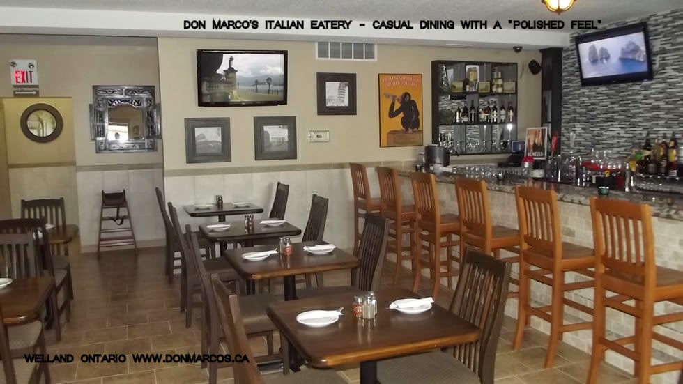 Don Marcos Italian Eatery | 248 Wellington St, Welland, ON L3B 1B5, Canada | Phone: (905) 714-4417