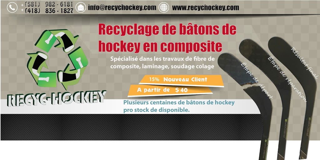 RECYC-HOCKEY | 2672 Route des Rivières, Saint-Rédempteur, QC G6K 1J6, Canada | Phone: (581) 982-6181