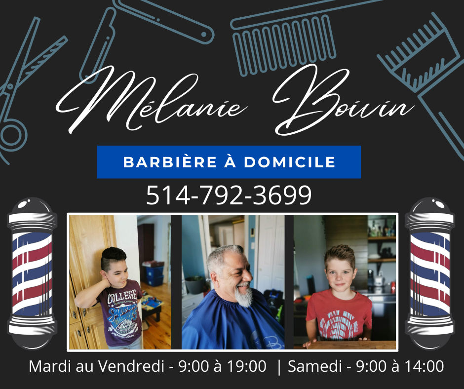 Barbière MelB - Barbière et coiffure à domicile | 9 Rue Hannah, Beauharnois, QC J6N 1Y2, Canada | Phone: (514) 792-3699