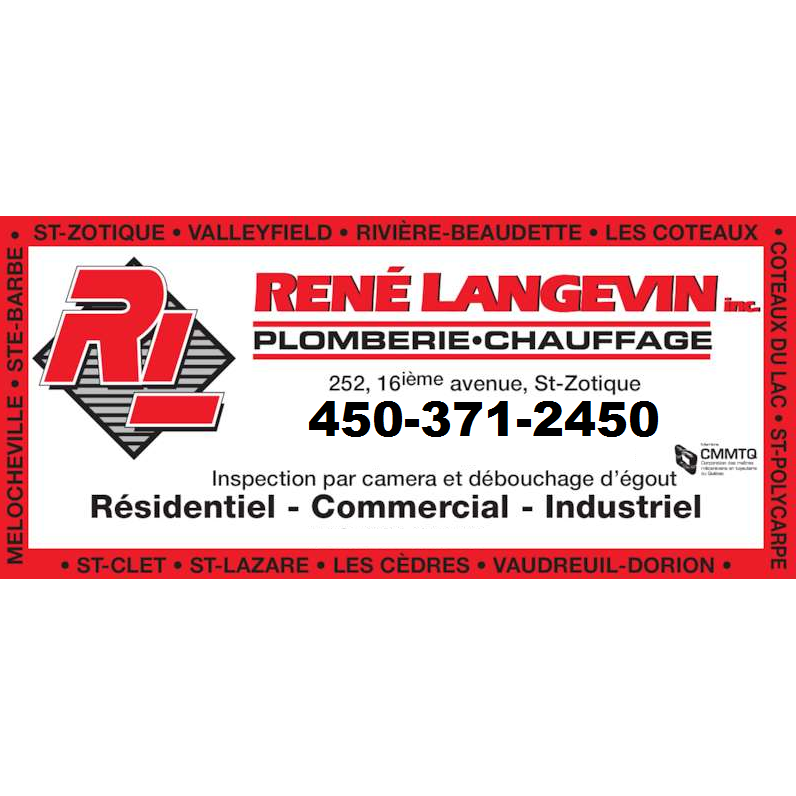 Rene Langevin Plomberie | 105 22e Av, Saint-Zotique, QC J0P 1Z0, Canada | Phone: (450) 371-2450