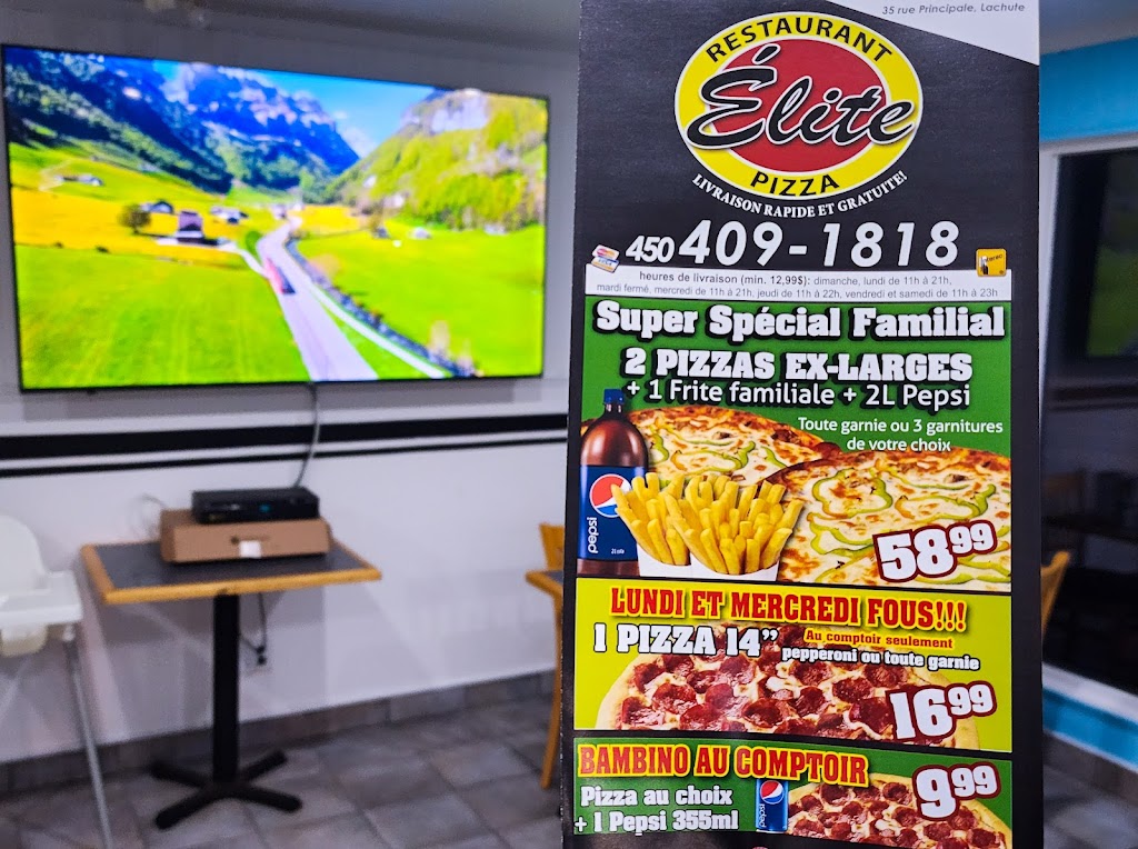 Pizza Élite Lachute | 35 Rue Principale, Lachute, QC J8H 3A7, Canada | Phone: (450) 409-1818