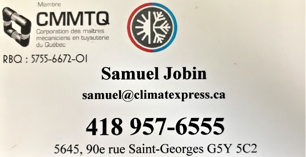 Climat Express - Climatisation Saint-Georges-de-Beauce | 5645 90e Rue, Saint-Georges, QC G5Y 5C2, Canada | Phone: (418) 957-6555