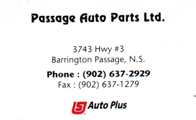 Passage Auto Parts | 3743 Nova Scotia Trunk 3, Barrington Passage, NS B0W 1G0, Canada | Phone: (902) 637-2929