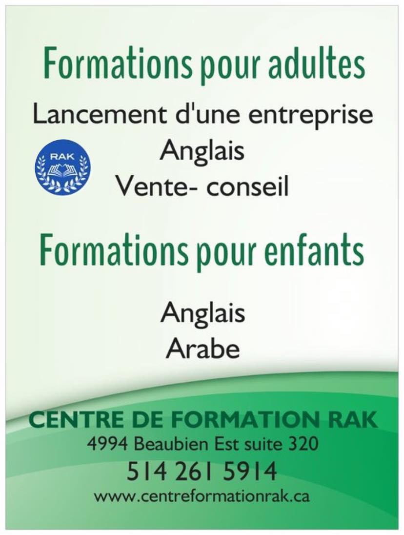 Rakconseil / Centre De Formation Rak | 4994 Rue Beaubien E suite 320, Montréal, QC H1T 1V4, Canada | Phone: (514) 261-5914