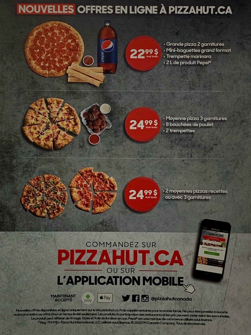 Pizza Hut | 3276 Rue Jean-Yves, Kirkland, QC H9J 2R6, Canada | Phone: (514) 630-9091