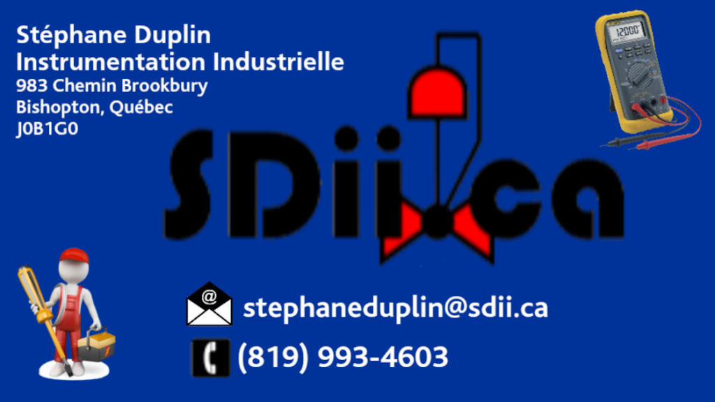 Stéphane Duplin Instrumentation Industrielle | 983 Chemin Brookbury, Bishopton, QC J0B 1G0, Canada | Phone: (819) 993-4603