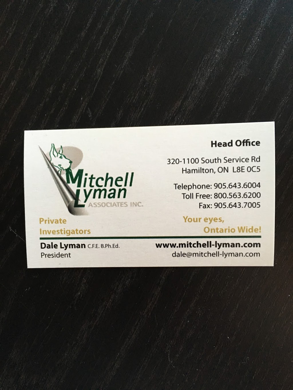 Mitchell Lyman Associates Inc. Investigations | 1100 S Service Rd, Stoney Creek, ON L8E 0C5, Canada | Phone: (800) 563-6200