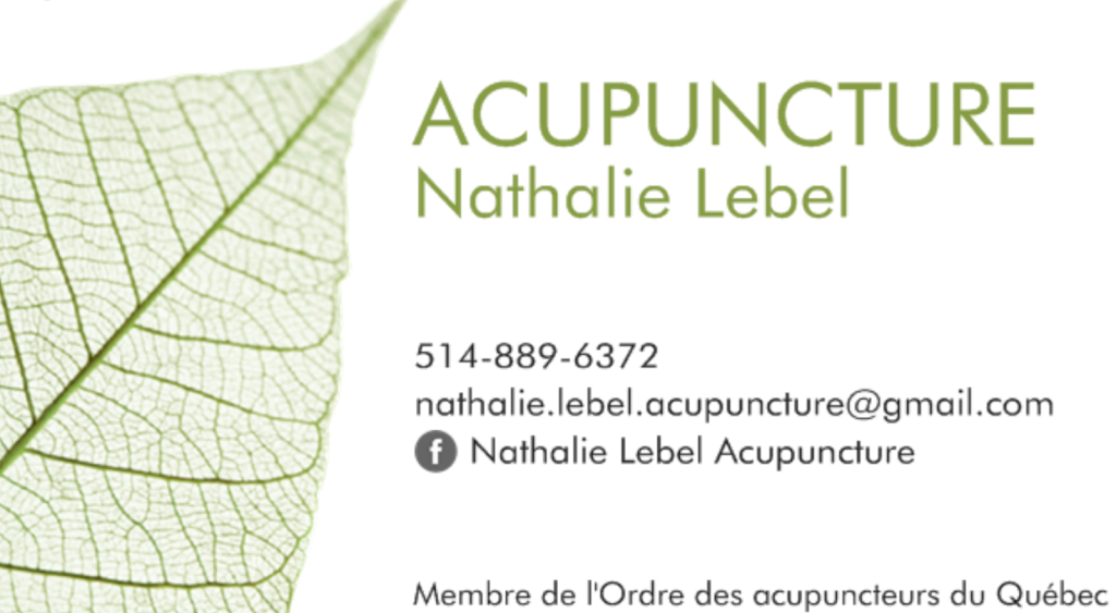 Acupuncture Nathalie Lebel | 5890 Bd Léger, Montréal-Nord, QC H1G 1K9, Canada | Phone: (514) 889-6372