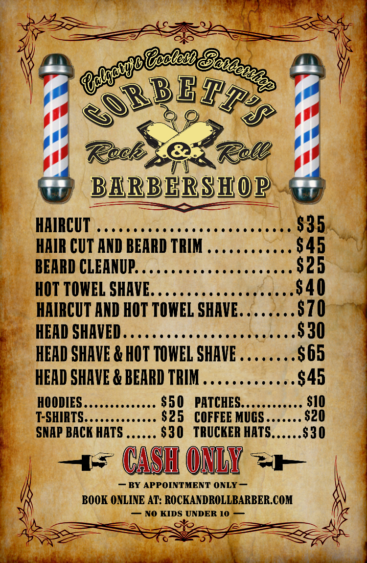 Corbetts Rock & Roll Barbershop | 111 12 Ave NW, Calgary, AB T2E 2R3, Canada | Phone: (403) 681-9626