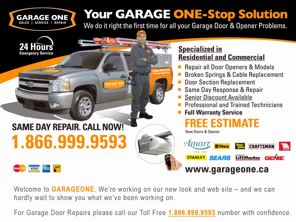 Garage One Garage Doors | 4120 Ridgeway Dr Unit 27, Mississauga, ON L5L 5S9, Canada | Phone: (905) 568-0419