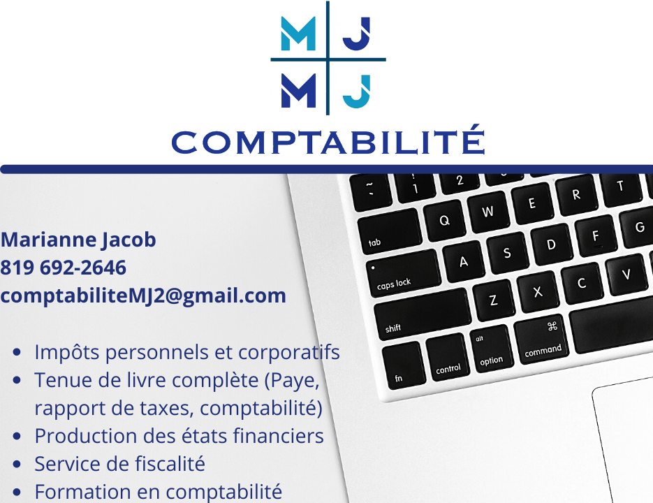 Comptabilité M.J.² | 260 Rang St Joseph, Saint-Adelphe, QC G0X 2G0, Canada | Phone: (819) 692-2646