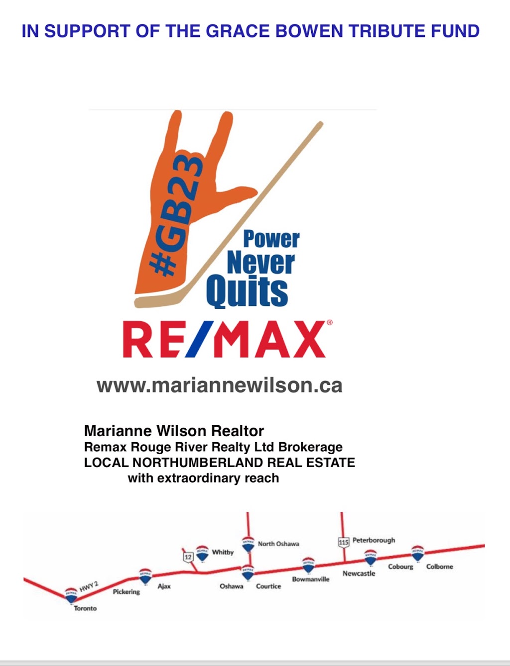 Marianne Wilson RE/MAX COBOURG REALTOR®️ With REMAX Rouge River Realty BROKERAGE | Elgin St E, Cobourg, ON K9A 4J8, Canada | Phone: (905) 372-2552