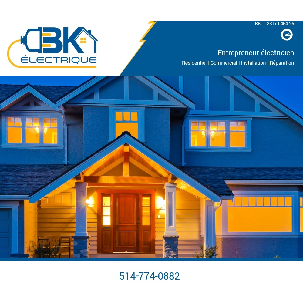 B K Electrique Inc | 54 Rue des Carrières, Chambly, QC J3L 2H6, Canada | Phone: (514) 774-0882