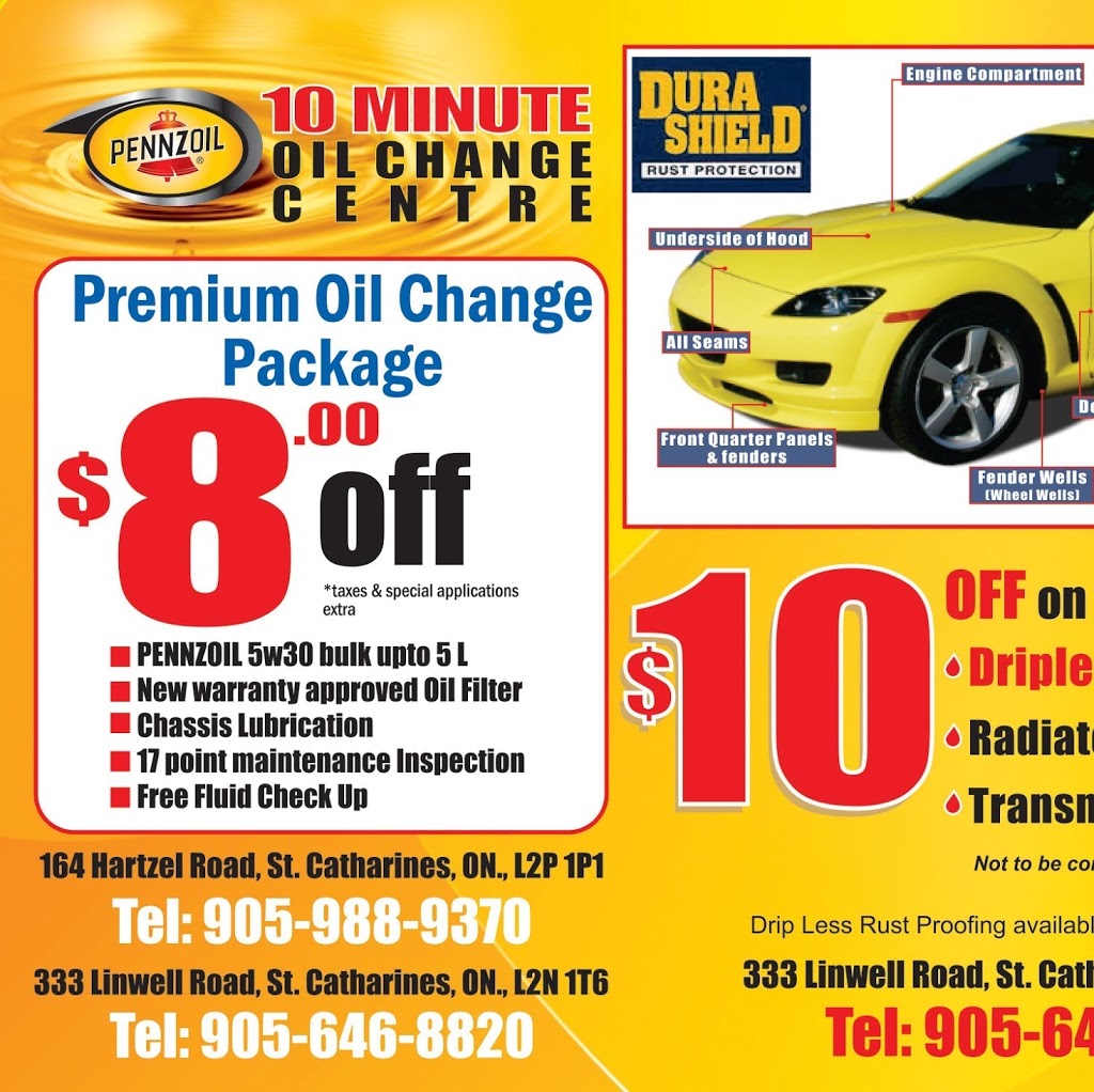 Pennzoil 10 Minute Oil Change Centre | 164 Hartzel Rd, St. Catharines, ON L2P 1P1, Canada | Phone: (905) 988-9370