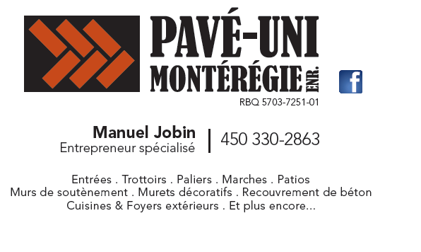 Pavé-uni Montérégie Enr. | 75 Rue Drummond, Granby, QC J2G 2S5, Canada | Phone: (450) 330-2863