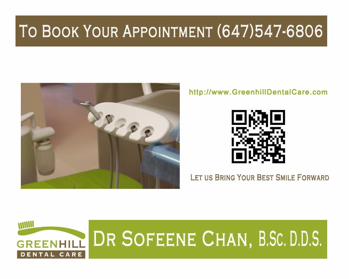 Greenhill Dental Care - Dr. Sofeene Chan | 9688 Leslie Street, Units 13A-15, Leslie St, Richmond Hill, ON L4B 4C4, Canada | Phone: (647) 547-6806