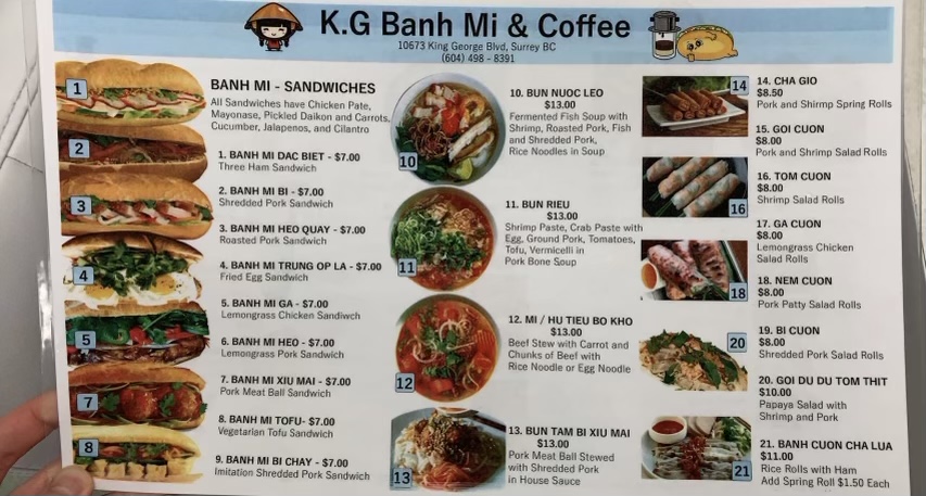 KG Banh Mi & Coffee | 10673 King George Blvd Unit B, Surrey, BC V3T 2X6, Canada | Phone: (604) 498-8391