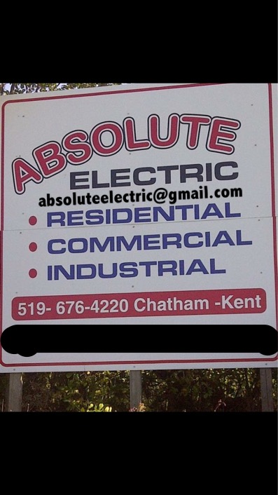 Absolute Electric | 182 Cameron St, Blenheim, ON N0P 1A0, Canada | Phone: (519) 809-2525