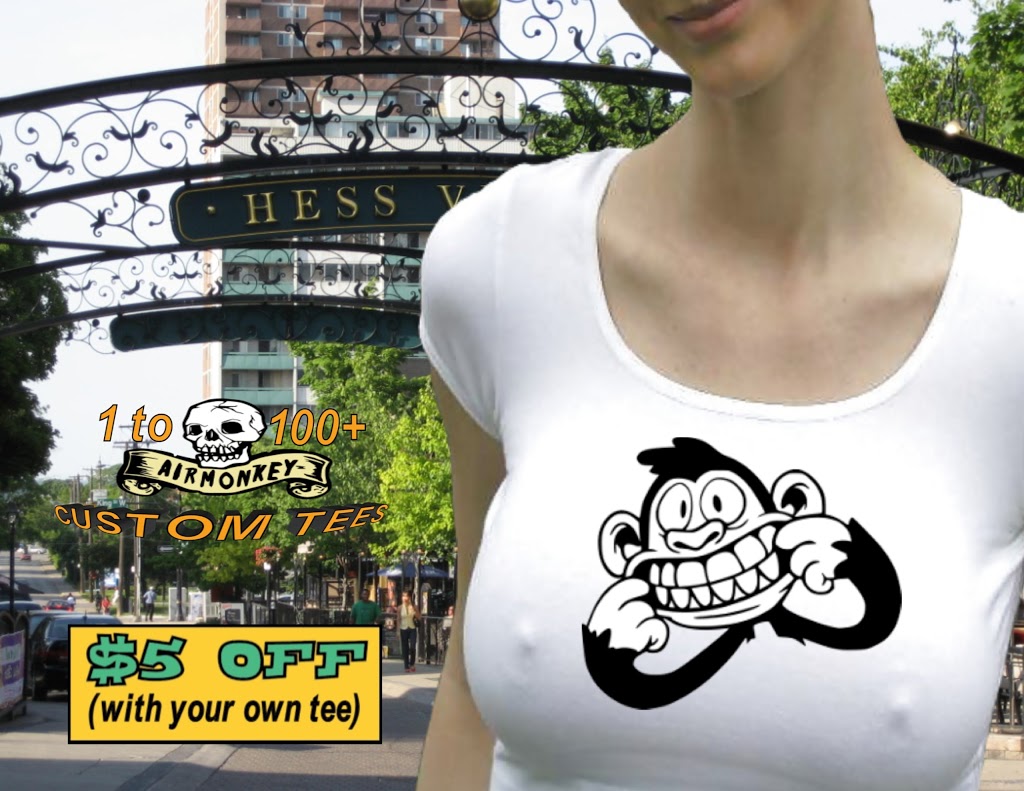 airmonkeytees | 959 King St E, Hamilton, ON L8M 1C3, Canada | Phone: (905) 393-8425