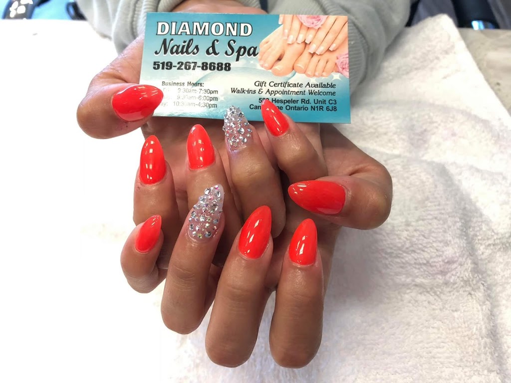 Diamond Nails and Spa | 580 Hespeler Rd C3, Cambridge, ON N1R 6J8, Canada | Phone: (519) 267-8688