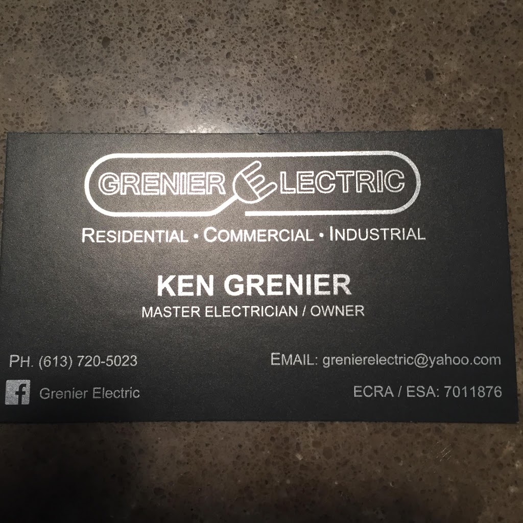 Grenier Electric | 471 Peneshula Rd, White Lake, ON K0A 3L0, Canada | Phone: (613) 720-5023