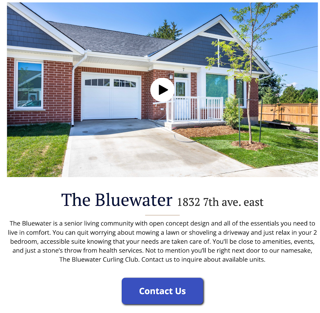 The Bluewater Townhomes Senior Apartments | 1832 7th Ave E, Owen Sound, ON N4K 6V2, Canada | Phone: (519) 270-3792