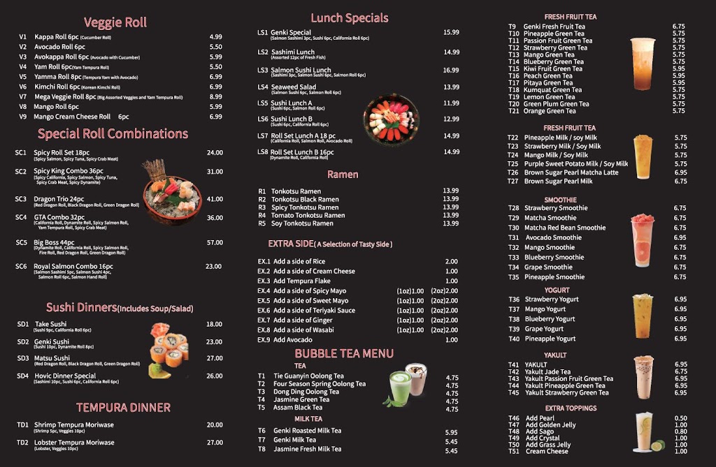 Genki Sushi & Bubble Tea | 280 Lester St Unit 116, Waterloo, ON N2L 3W5, Canada | Phone: (519) 208-2172