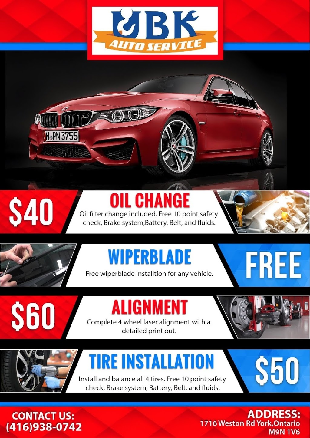 UBK AUTO SERVICE | 1716 Weston Rd, York, ON M9N 1V6, Canada | Phone: (416) 938-0742