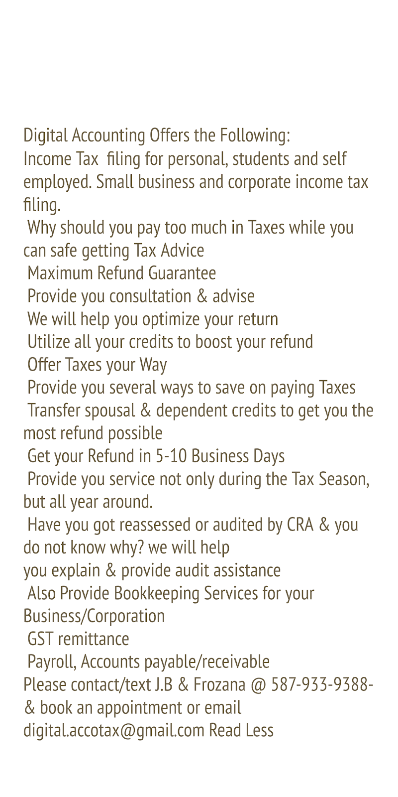 Accounting & Tax Services (Digital Accounting & Tax Services) | 2968 Hidden Ranch Way NW, Calgary, AB T3A 5S6, Canada | Phone: (403) 890-6488