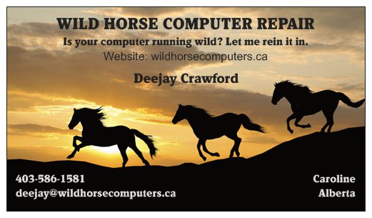 Wild Horse Computer Repair | 345012 Range Road 55, box 193, Caroline, AB T0M 0M0, Canada | Phone: (403) 586-1581