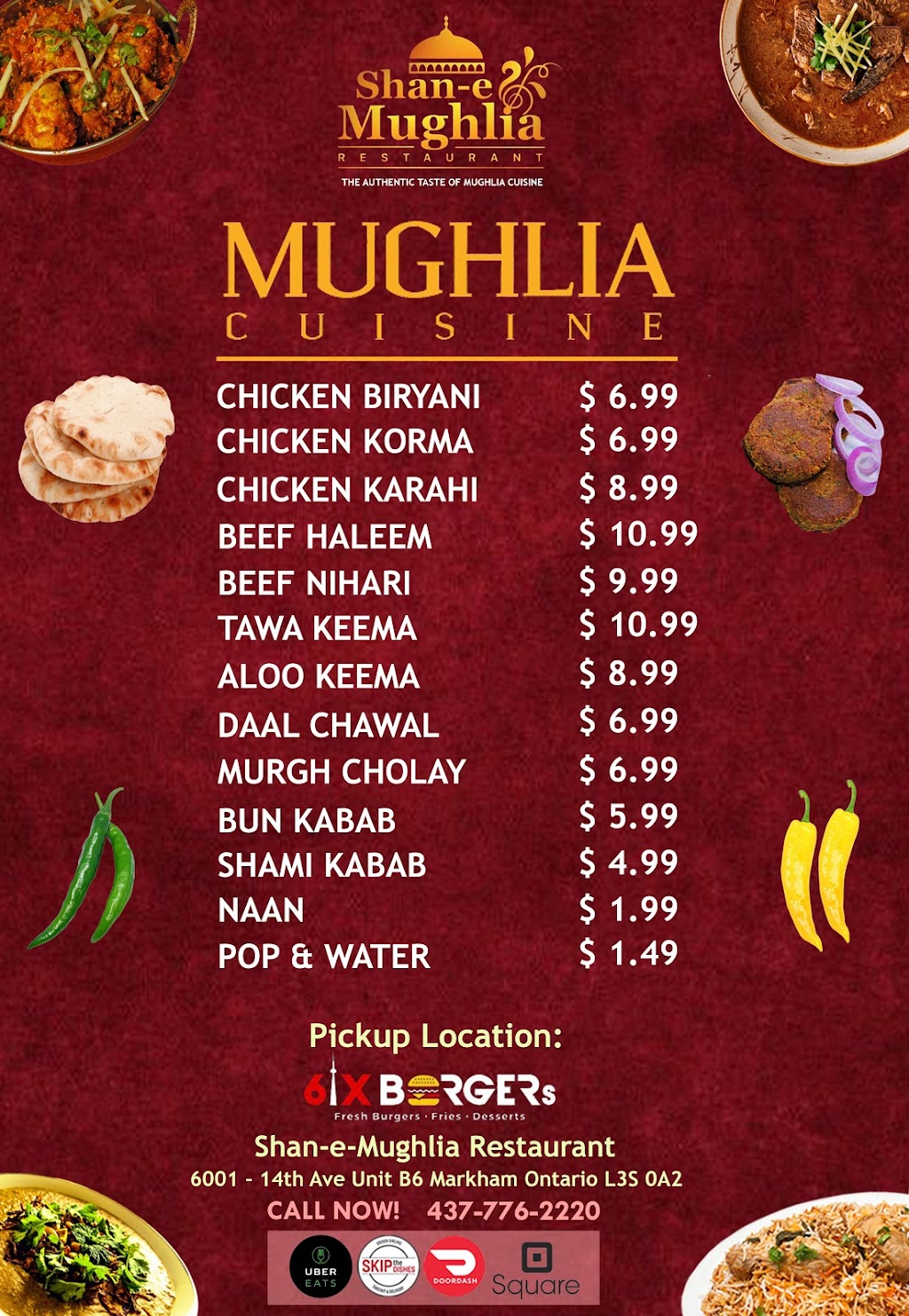 Shan-e-Mughlia Restaurant | 6001 14th Ave Unit B6, Markham, ON L3S 0A2, Canada | Phone: (437) 776-2220