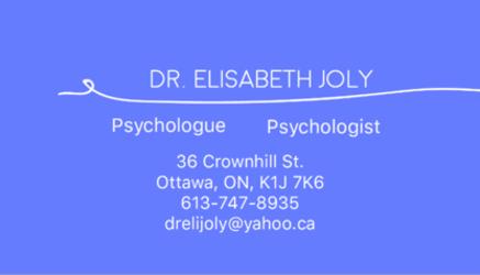 Dr Elisabeth Joly | 36 Crownhill St, Ottawa, ON K1J 7K6, Canada | Phone: (613) 747-8935