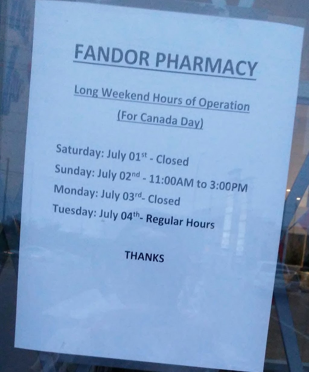 Fandor Pharmacy | 15 Fandor Way #1a, Brampton, ON L7A 4S2, Canada | Phone: (905) 840-0057