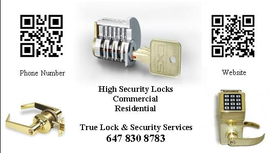 True Lock & Security Services | 72 Dolphin Song Crescent, Brampton, ON L6R 2A7, Canada | Phone: (647) 830-8783