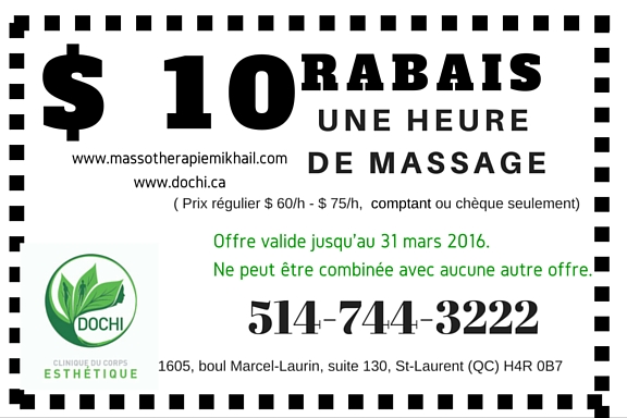 Massotherapy Mikhail, Saint-Laurent | 2300 Blvd. Marcel-Laurin, Saint-Laurent, QC H4R 1J9, Canada | Phone: (514) 744-3222