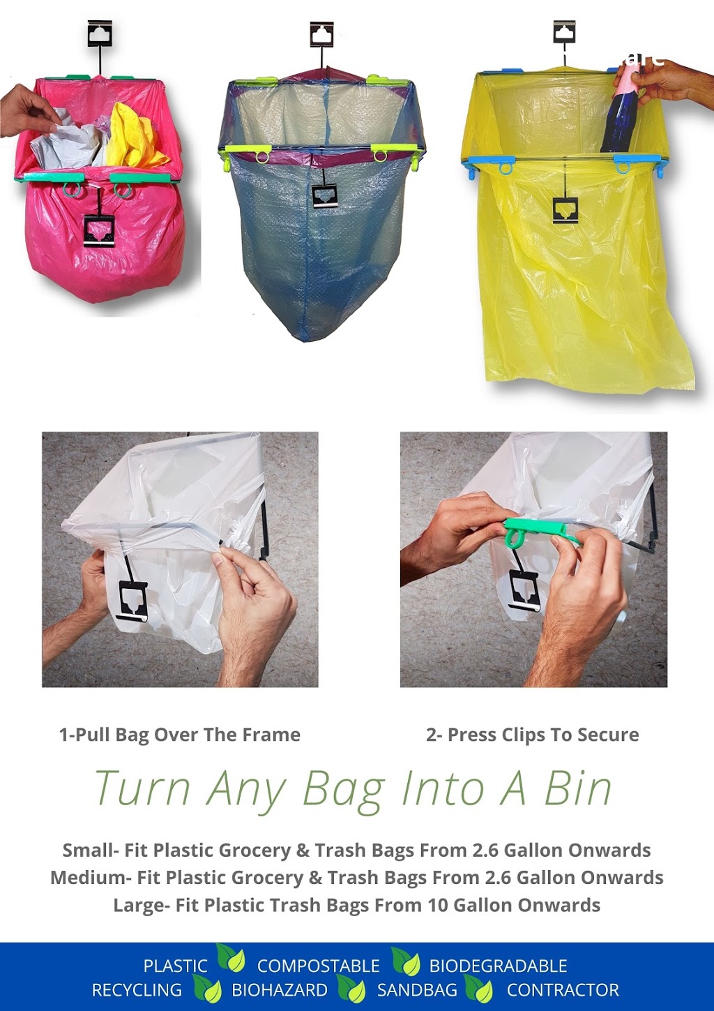 BagEZ trash can bag holder multi purpose | 74 Parkside Dr, Brampton, ON L6Y 2G9, Canada | Phone: (647) 608-1607