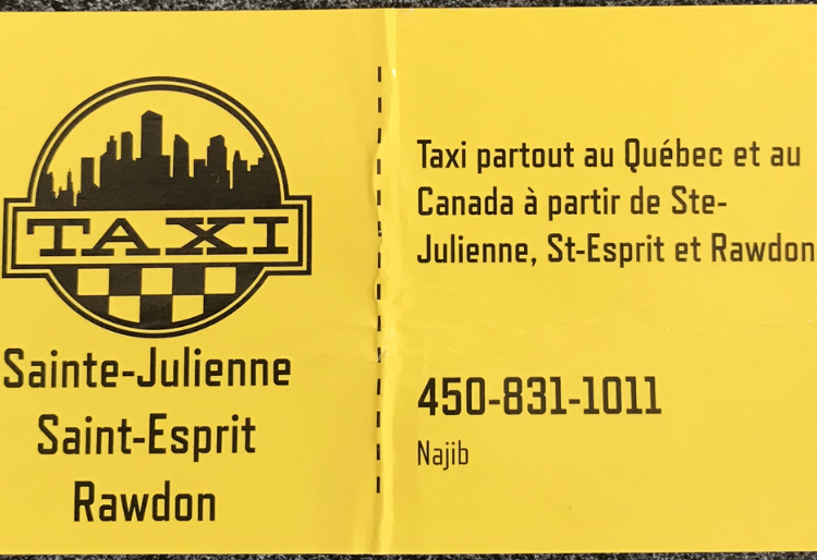 Taxi Ste Julienne St-Esprit | 1799, Rte125, Sainte-Julienne, QC J0K 2T0, Canada | Phone: (450) 831-1011